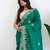 Green embroidered beads and stones saree