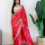 Red floral embroidered beads and stones saree