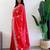 Red floral embroidered beads and stones saree