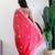 Red floral embroidered beads and stones saree