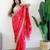 Red floral embroidered beads and stones saree
