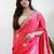 Red floral embroidered beads and stones saree