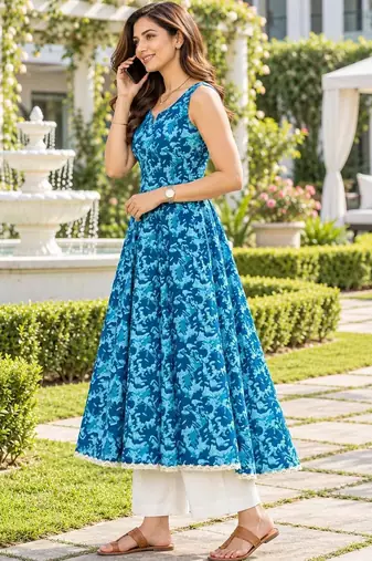 women ethnic motifs printed regular kurta with palazzos & with dupatta