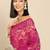 Magenta magenta floral embroidered net saree