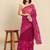 Magenta magenta floral embroidered net saree