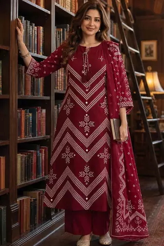 women ethnic motifs embroidered regular mirror work  cotton kurta with palazzos & with