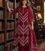 women ethnic motifs embroidered regular mirror work  cotton kurta with palazzos & with