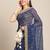 Navy blue navy blue ethnic motifs embroidered layered saree