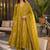 women floral embroidered tiered thread work chanderi cotton kurta with trousers & with dupatta