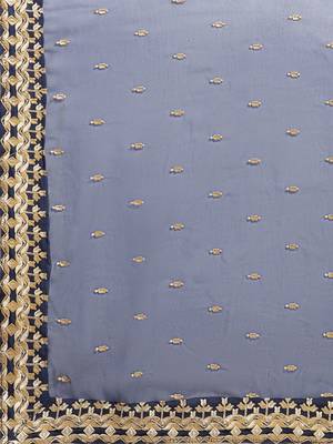 Navy blue navy blue ethnic motifs embroidered layered saree 5