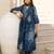 women ethnic motifs printed regular mirror work  cotton kurta with trousers & with dupatta