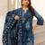 women ethnic motifs printed regular mirror work  cotton kurta with trousers & with dupatta