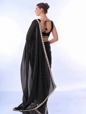 embellished poly satin designer saree 3
