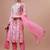 women floral printed mirror work kurta with trousers & with dupatta