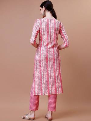 women floral printed mirror work kurta with trousers & with dupatta 6