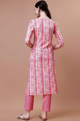 women floral printed mirror work kurta with trousers & with dupatta