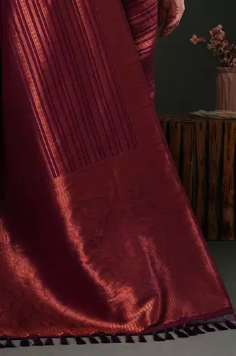 Purple purple ethnic motifs woven design kanjeevaram saree