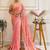 Peach embellished embroidered satin saree