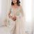 Off white embellished zari satin heavy work saree