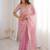 Pink embellished embroidered satin heavy work saree