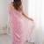 Pink embellished embroidered satin heavy work saree
