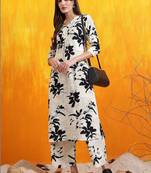 women floral printed regular kurta with trousers