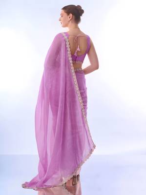 embellished poly satin designer saree 2
