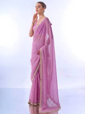 embellished poly satin designer saree 3