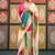 Off white tie and dye embroidered  chiffon designer bandhani saree