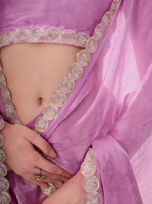 embellished poly satin designer saree 4
