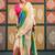 Off white tie and dye embroidered  chiffon designer bandhani saree