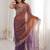 Purple embellished embroidered satin heavy work saree