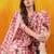 women ethnic motifs printed regular thread work kurta with palazzos & with dupatta