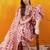 women ethnic motifs printed regular thread work kurta with palazzos & with dupatta
