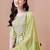 women floral printed mirror work kurta with trousers & with dupatta
