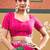 Pink bandhani sequinned  chiffon designer bandhani saree