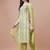 women floral printed mirror work kurta with trousers & with dupatta