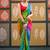 Multicolor tie and dye embroidered  chiffon designer bandhani saree