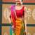 Multicolor tie and dye embroidered  chiffon designer bandhani saree