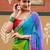 Multicolor tie and dye embroidered  chiffon designer bandhani saree