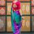 Multicolor tie and dye embroidered  chiffon designer bandhani saree