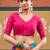 Multicolor tie and dye embroidered  chiffon designer bandhani saree