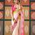 Off white tie and dye embroidered poly chiffon designer bandhani saree