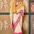 Off white tie and dye embroidered poly chiffon designer bandhani saree
