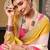 Off white tie and dye embroidered poly chiffon designer bandhani saree