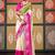 Off white tie and dye embroidered poly chiffon designer bandhani saree