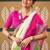 Off white tie and dye embroidered poly chiffon designer bandhani saree