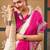 Off white tie and dye embroidered poly chiffon designer bandhani saree