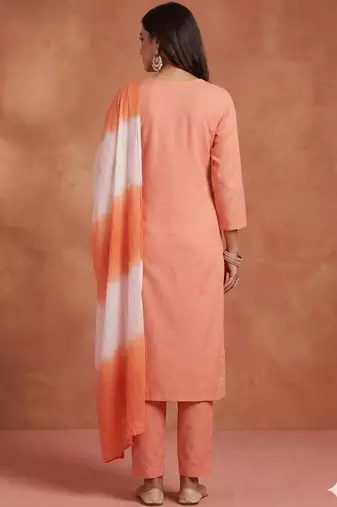 women ethnic motifs embroidered regular thread work kurta with trousers & with dupatta
