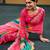 Pink bandhani embroidered  chiffon designer bandhani saree